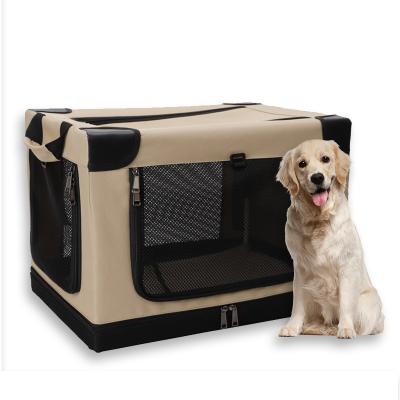 China Convenient and Portable Oxford Fabric Folding Pet Crate Kennel Carrier Bag with Removable Bracket for sale