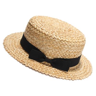 China Wholesale 56-58cm Character Customized Logo Summer Straw Hat French Straw Hat Female For Party Panama Hat, Women Straw Hat for sale