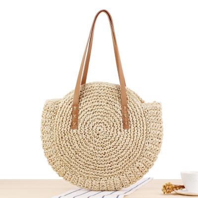 China Fashion Woven Summer Beach Shopping Circle Woman Handbag Bohemian Shoulder Straw Bag for sale