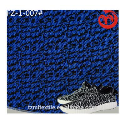 China Breathable Knit Fabric Polyester Spandex Printable Textile Blue Polyester Fabric For Sport Shoe for sale