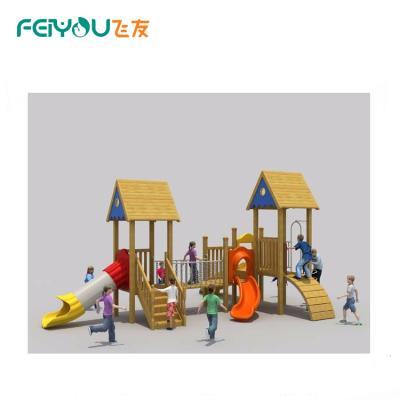 China Children Anti-UV Wooden Commercial Wooden Playground Slide Equipment Playground Indoor Wooden Playground Equipment for sale