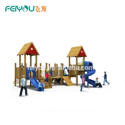 China Wooden Playground Anti-UV Material Kids Wooden Playground Wooden House Children Outdoor Playground for sale