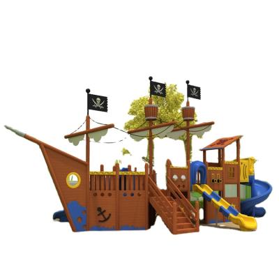 China Anti-UV Outdoor Playground Wooden Playground Slide Sets Children Wooden Playground Equipment for sale