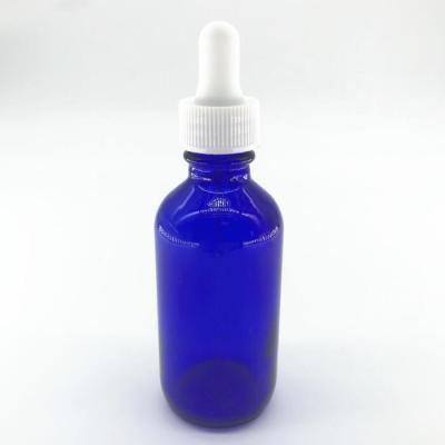 China Blue Personal Care Boston Bottle 1/2oz 1oz 2oz 4oz 8oz 16oz with Dropper Mist Glass Sparyer for sale