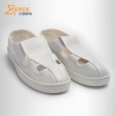 China Antistatic White Color Four Holes Type ESD Antistatic Working Shoes For Electronic Workshop for sale