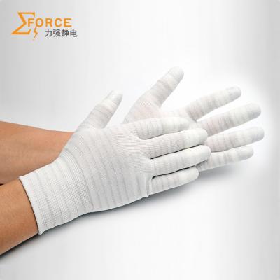 China Hot Selling Anti-Static ESD Finger Fit PU Glove In White Color for sale