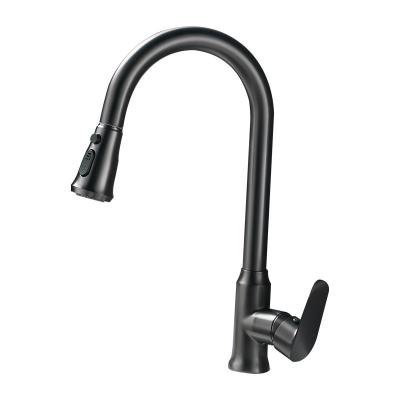 China New Sense Faucets Longstar Copper Black Pull Down Strip Mixer Kitchen Sink Pumping Hot And Cold Faucet for sale