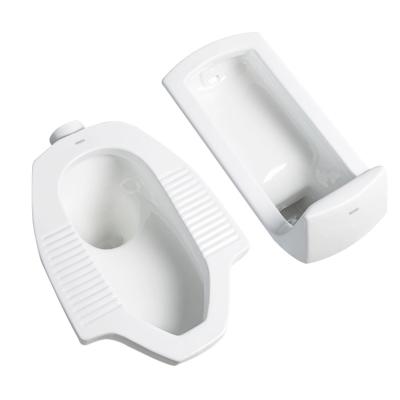 China With Damper Longstar Portable Wash Down Pan Floor Mount Toilet Ceramic Wc Pipe Build Strap Squat Toilet Squat Pan for sale