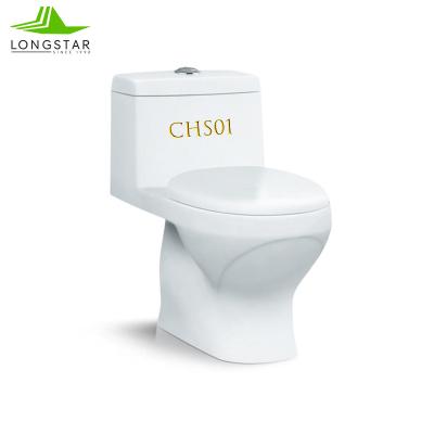 China Wholesale One Piece Double 3/6L Longstar Bathroom Ware 300mm/400mm Strap PP Flush Panel Sanitary Traditional Household One Piece Toilet for sale