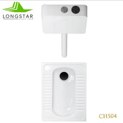 China Wholesale 3/6L Longstar Toilet 200mm Flush Ceramic One-piece Double Squat Pan Ceramic Toilet Household Flush Toilet for sale