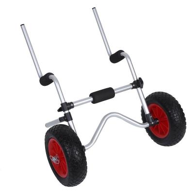 China White Aluminum Sliver Tools Two Wheel Fishing Kayak Beach Trolley Cart For Sale for sale