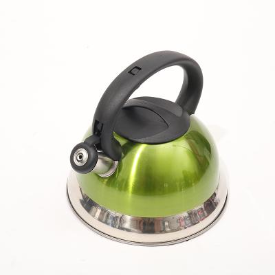 China Red Green Viable Kettle Flamberg A014 Jiangmen Stainless Steel Whistling Tea Kettle Stainless Steel Camp Whistler for sale