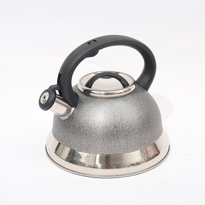 China New Design 3L Stainless Steel Water Tea Kettle Kitchen Stovetop Viable Whistling Home Kettle for sale