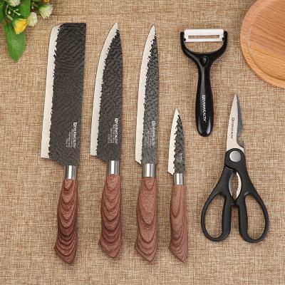 China Restaurant Viable Kitchen Non-Stick Coating Knife Set Knife Set Kitchen Knife Set Medical Stone Handle With Gift Color Box for sale