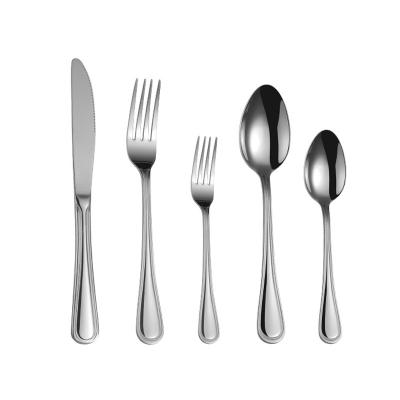 China Stainless Steel Silverware Set Dinner Knife Dessert Spoon Tea Fork Viable Hot Selling Hotel Restaurant for sale