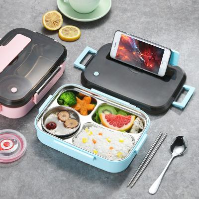 China Freshness Keeping Lunch Boxes For Kids Kids Bento Box Stainless Steel School 304 Insulated Metal 4 Compartments Kitchen Food Shenzhen Multifunctional for sale