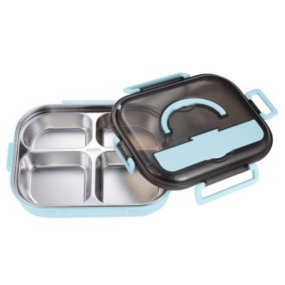 China Microwavable Stainless Steel Food Container Bento Box SS304 Leak Proof Take Away Lunch Box Office Student for sale