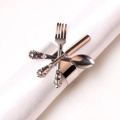 China Sustainable Gold Plated Stainless Steel Napkin Rings For Hotel Banquet Party Wedding for sale