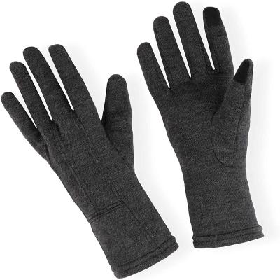 China Checked Thermal Merino Wool Workout Gloves with Touchscreen Compatible Coating for Outdoor Sports for Men and Women for sale