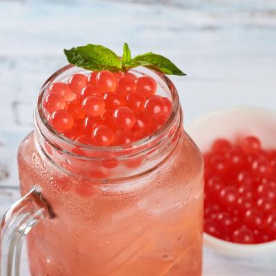 China Sample Fruit Tea Bosmos_ Strawberry Popping Boba 120g- Best Bubble Tea Taiwan Supplier, Bursting Boba for sale