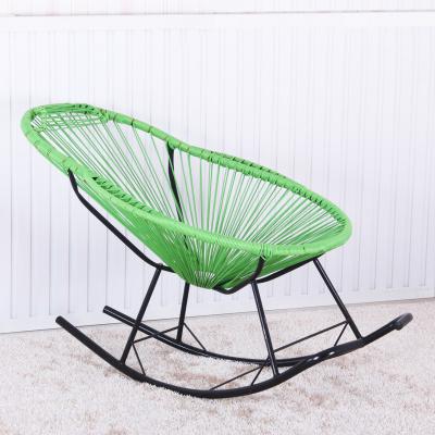 China QUAWE Outdoor Patio Garden Furniture Metal Style Lightweight Modern Frame Rattan Wicker Wicker Rocking Chair for sale