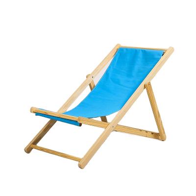 China QUAWE Japanese Portable Height Adjustable Single Deck Outdoor Foldable Wooden Beach Chair for sale