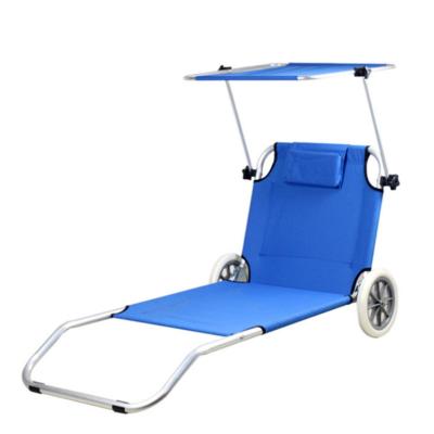 China Japanese Portable Outdoor Folding Chair Beach Cart Camping Chair QUAWE Reclining Beach Chair With Shade for sale