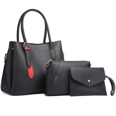 China 2021 Euro-Bitter Retro Fashion 3pcs Set Large Capacity Women PU Handbags For Shopping Party for sale