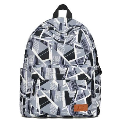 China Waterproof Wholesale Geometric Pattern Printed Style School Shoulders Bags Travel Outdoor Backpack for sale