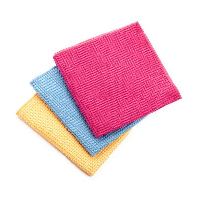 China Wholesale 400Gsm Microfiber Sustainable Waffle Towel Cleaning Cloth Drying Detailing Towel for sale