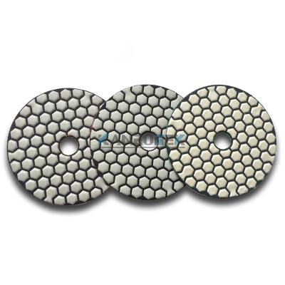 China 3 Stage Diamond Polishing Pads For Stone Dry Marble 4 Inch 100mm Polishing for sale