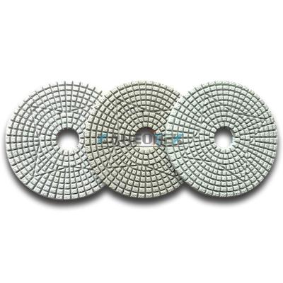 China Polishing Surface On Stone 4 Inch 100mm 3 Stage Wet Flexible Polishing Pad For Granite for sale