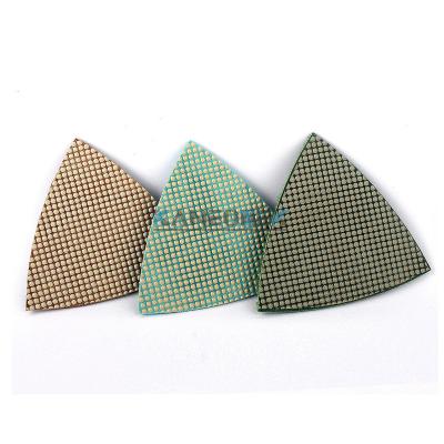 China Corner Polishing Plated Triangle Diamond Polishing Pads For Tile Corner Polish for sale