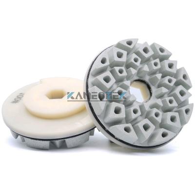 China Stone Edge Polishing KANEOTEK 5 INCH 125mm White Color Granite Edge Polishing Pads With Snail Lock For Granite Marble Stone for sale