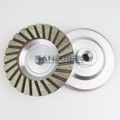 China KANEOTEK Turbo Deburring Aluminum Base Agglomerated Diamond Cup Stone Marble Granite Concrete Grinding Wheel For for sale