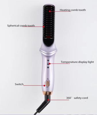 China Jiuoaky Purple Negative Ion Hot Comb Straightener With Built In Comb Accessories for sale