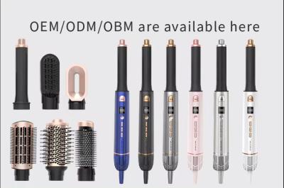 China New Design 2024 Hot Sale 6 In 1 Multi Function Styler Air Wrap LCD Display Hot Air Brush for sale