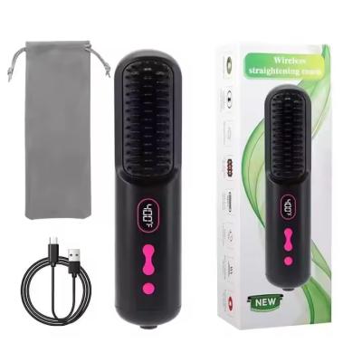 China Rechargeable Wireless Hair Straightening Comb Negative Ion No Hair Damage Portable for sale