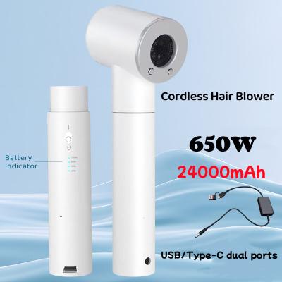 China Portable 450W Cordless Hair Dryer with 48000mAh Big Battery Capacity Compact Design for sale