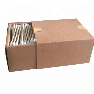 China Cosmetic Tool Cotton Swab Disposable Eco-friendly Bamboo Cotton Swab In Paper Box for sale