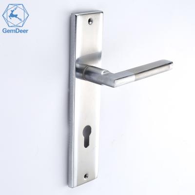 China BIG custom quality aluminum handle iron plate DOOR LOCK SIZE DOOR HANDLE lock set for sale