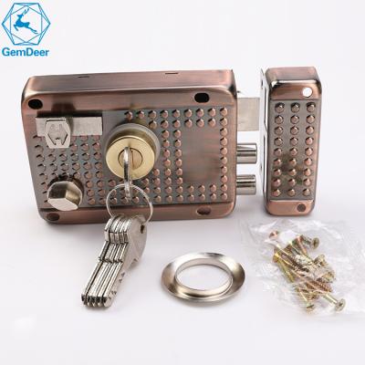 China Custom Hot Sale 311 Cylinder Security Lock 6 Computer Keys Brass Rim Lock Iron for sale