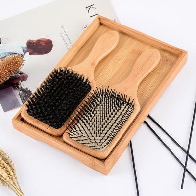 China Private Label Waterproof Custom Logo Professional Eco - Friendly Wooden Square Hair Brush for sale