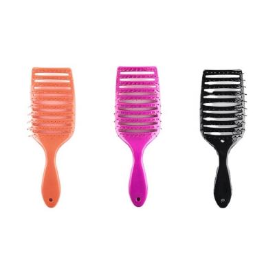 China Nondisposable Private Label Detangler Hair Brush Duct Hair Brush Customize Pink Color ABS Plastic Duct Brush For Curly Hair for sale