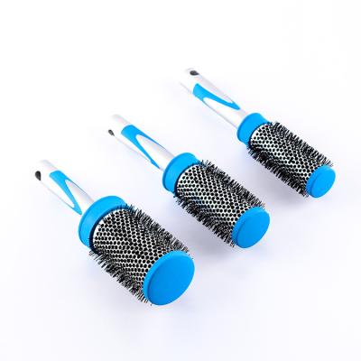 China Waterproof Professional Aluminum Barrel Volume Round Plastic Hair Brush With Bristle for sale