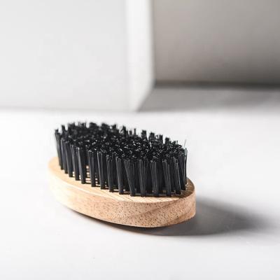 China LUXE Bamboo Curved Hair Brush Bamboo Wave Brush Shaving Brush With Boar Bristle For Man for sale