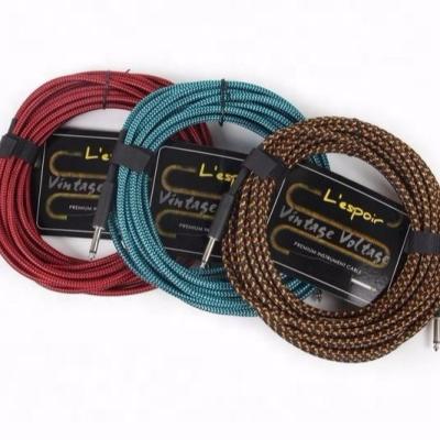 China OEM Factory GUITAR 10m Guitar Cable Directly With 6.5 Jacks Good Quality Lespoir Guitar Cable for sale