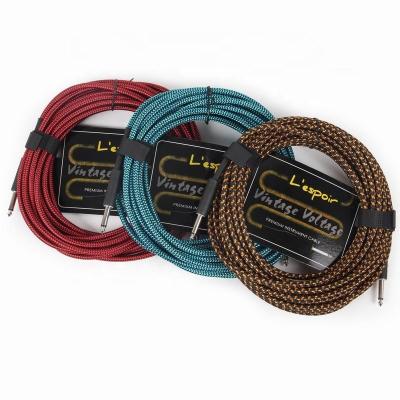 China 3M 6M guitar 10m cabel factory GUITAR Lespoir guitar cable straight with jack 6.5 for sale