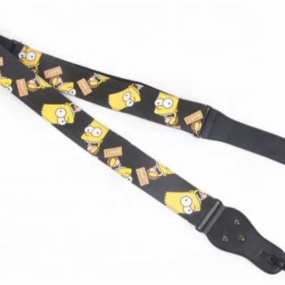 China Roche Jean Fabric Guitar Strap for Strap Simpson Cartoon Electric Acoustic Decoration for sale