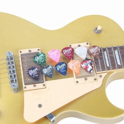 China Fashionable Coulourful and Fashionable Guitar Logo Picks 0.71mm Gigabyte Celluloid Guitar Picks for Playing Guitar Factory OEM for sale